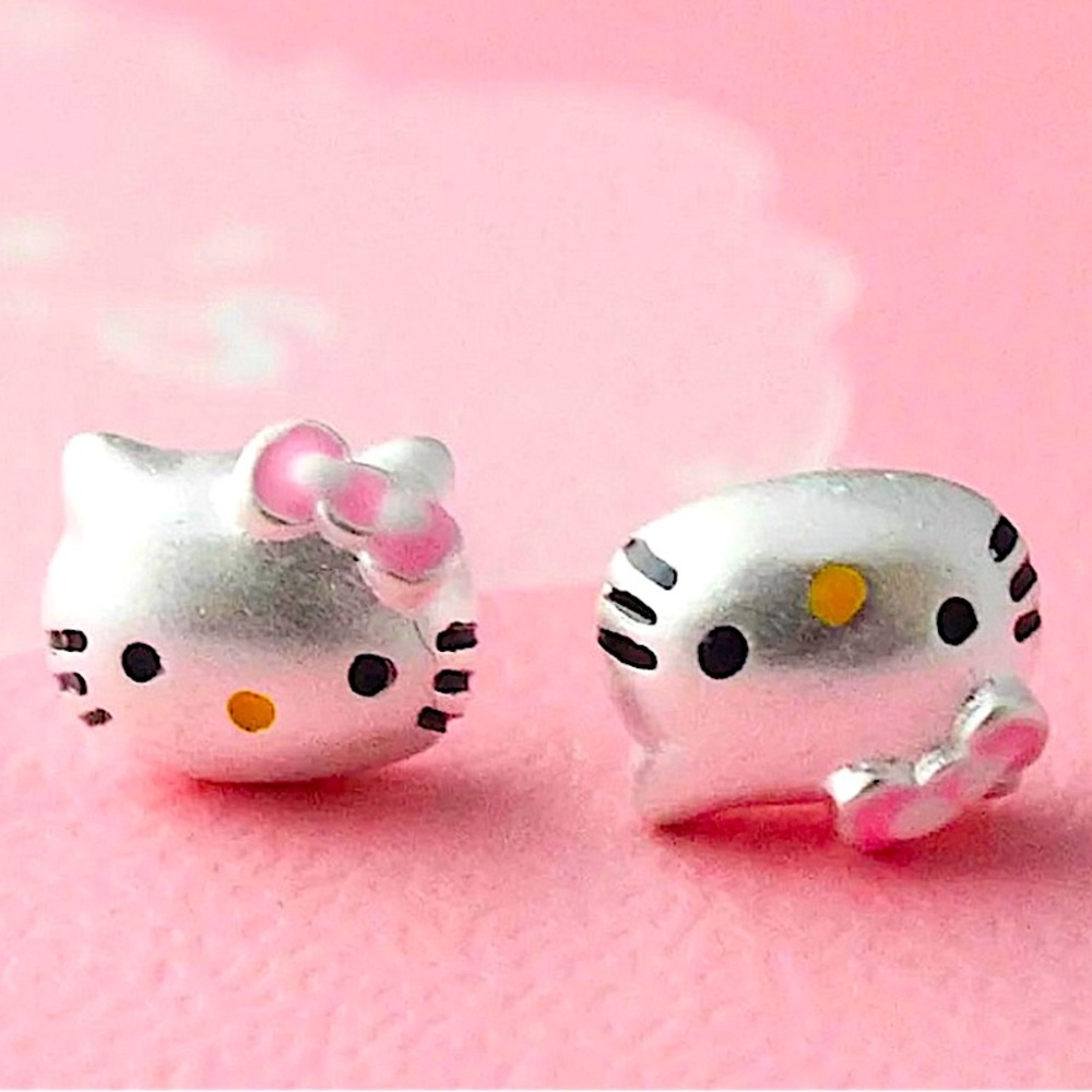 Sterling Silver Hello Kitty Stud Earrings